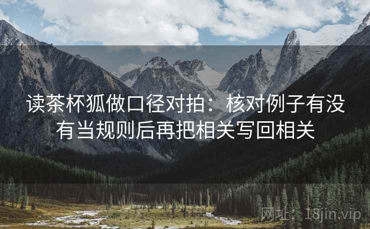 读茶杯狐做口径对拍：核对例子有没有当规则后再把相关写回相关